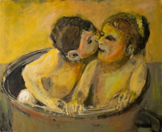 2)Der Kuss, 2025 Acryl auf Leinwand, 100x80 cm