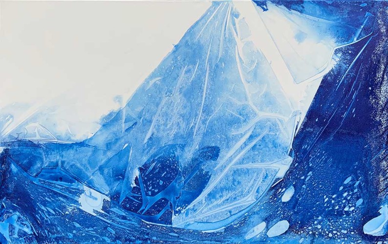 Aus der Serie »Eiskalt 03«_2021_Tusche auf Baumwolltuch_73 x116 cm