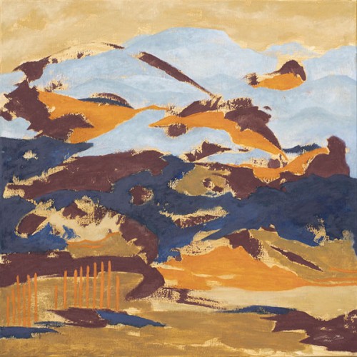 „…Denk ich an Deutschland II“, 2025, Ei-Öl-Tempera, Öl auf Leinwand, 100 x 100 cm