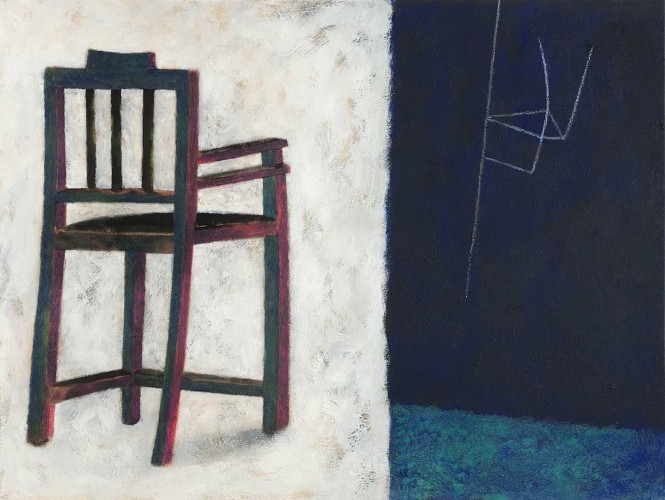 „sein und werden“,  2018, Acryldispersion, Farbpigmente, Marmormehl,  60 x 80 cm.