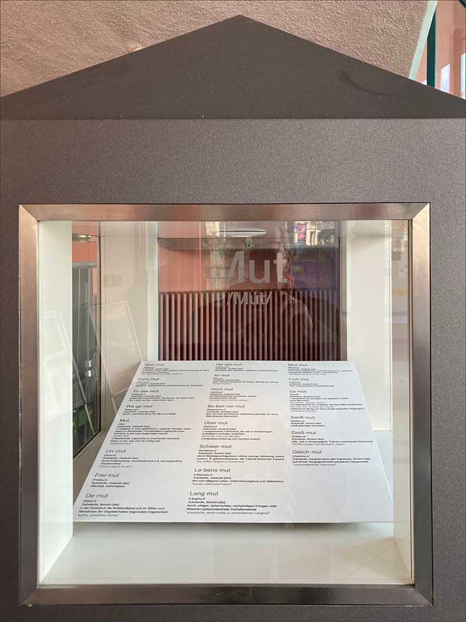 Tafel Mut, 2022, 45 x 45cm Digitaldruck auf Karton
