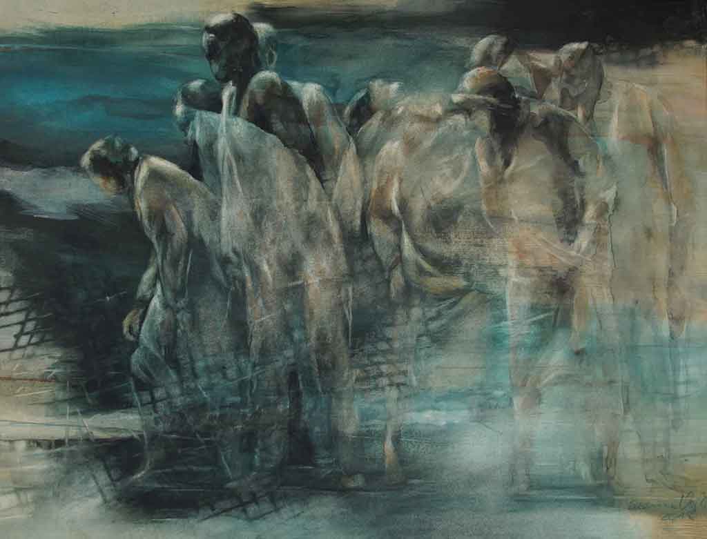 „Aufbrechen“, 2018, Aquarell, 46 x 62 cm